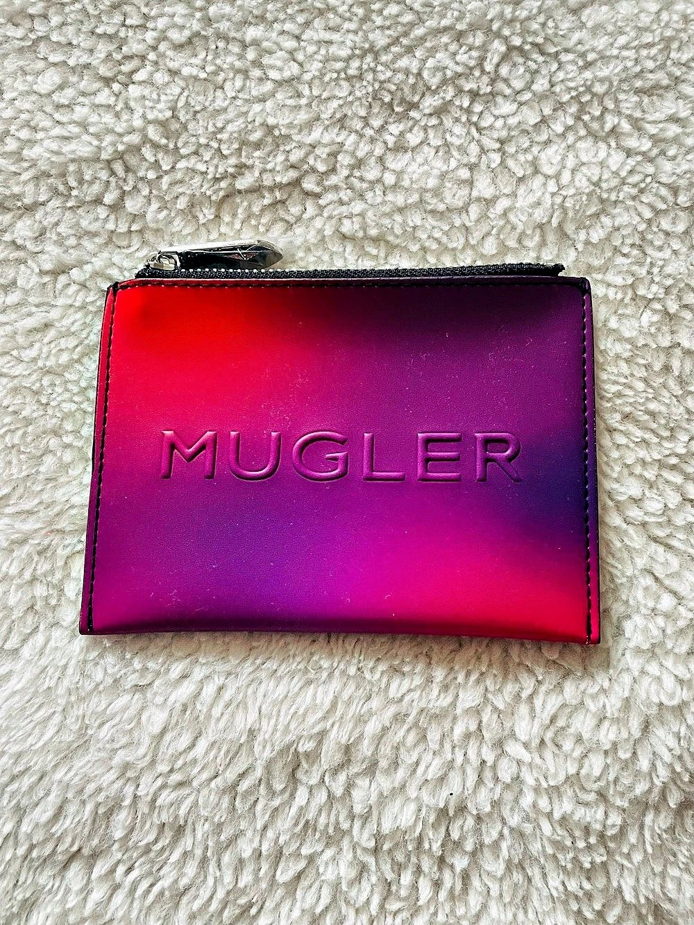 Mugler Ombré Zip Pouch Wallet Pink & Purple